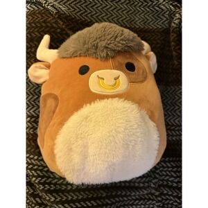 Squishmallow Shep the Highland Cow 11" Brown Spotted Bull Plush 2023 Kellytoy